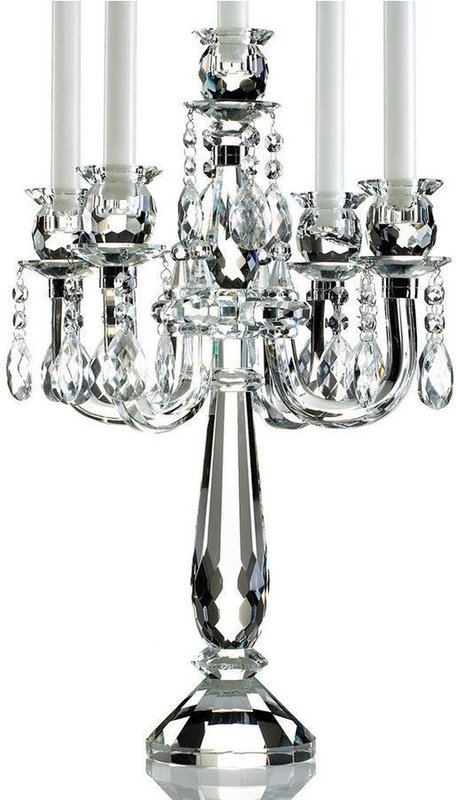 Large multi-arm crystal candelabra, top-selling decorative centerpiece ideal for weddings and large formal events, featuring multiple arms for candle display